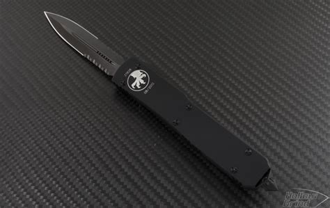 Microtech Knives Ultratech D/E Automatic OTF D/A Knife (3.44in DLC Part Serr ELMAX) 122-2T-DLC ...