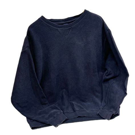 MADE IN USA 90s LANDS' END ランズエンド 前V 鹿の子 コットン スウェット ネイビー【XL】 | BACK IN ...