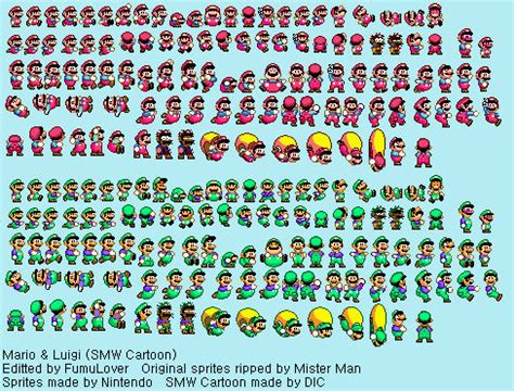 SMW Cartoon: Mario and Luigi Sprites by RetroGuy1990 on DeviantArt