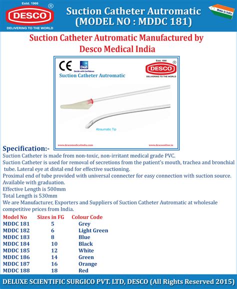 Suction Catheter Autromatic Manufacturer Supplier in India | Desco