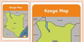 Map of Kenya Display Poster