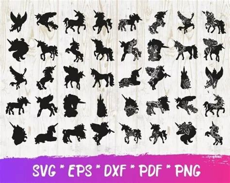 150 UNICORN MEGA BUNDLE SVG, PNG, DXF files for | Ubuy India