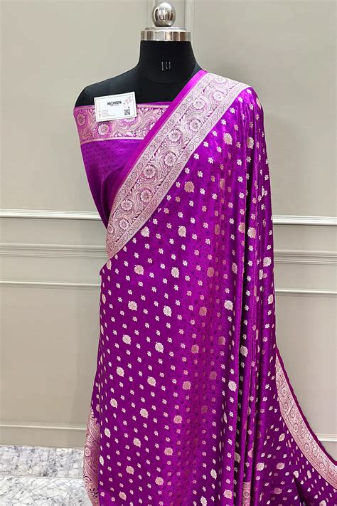 Purple Chunni Munni Katan Silk Banarasi Saree – Mohsin Textiles
