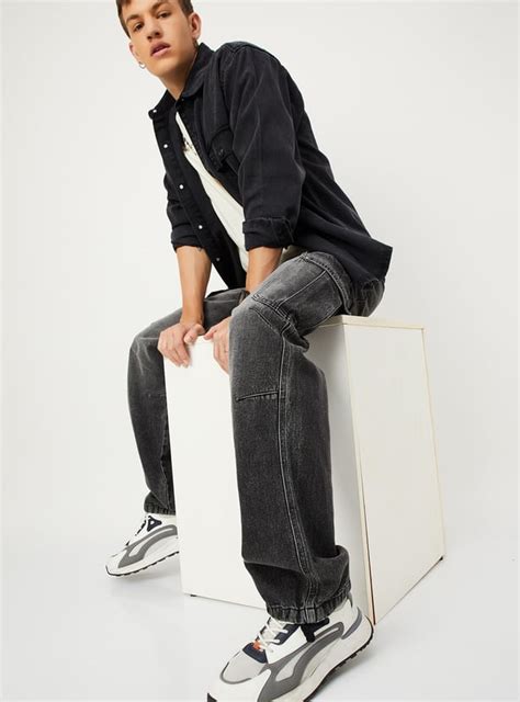 Buy Men Faded Parachute Jeans with Cargo Pockets Online at just Rs ...