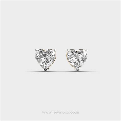 Buy Cœur Dans Heart Solitaire Diamond Studs At Jewelbox