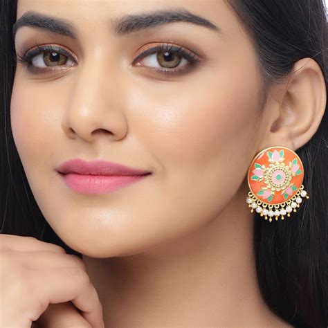 Tahira Pink Lotus Studs – VOYLLA