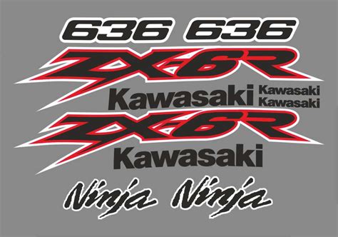 Kawasaki ZX-6R-636 2003 RED-WHITE stickers set - MXG.ONE - Best moto decals