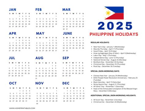 Year 2025 Calendar With Holidays By Vertex42