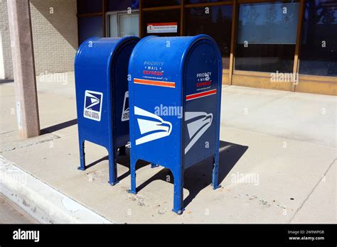 USPS United States Postal Service, Mail Collection Boxes Stock Photo ...