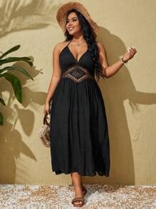 Swim Vcay Summer Beach Plus Size Patchwork Water Soluble Lace ...