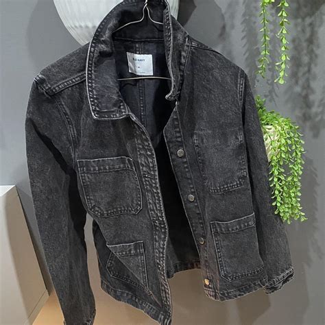 NWT Black washed denim jacket Women’s... | Depop