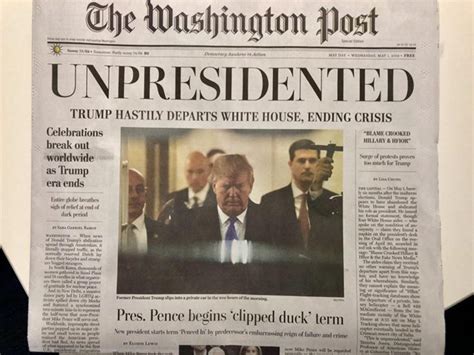 《华盛顿邮报》头版报道特朗普下台？假报纸！假新闻！_国际新闻_环球网