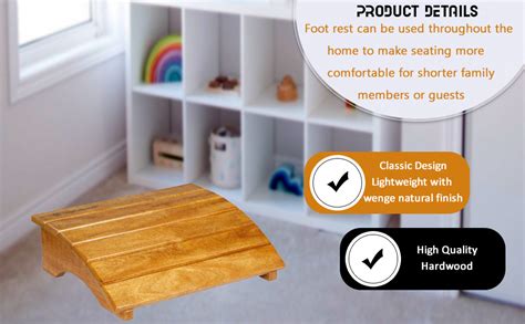 Classic Woodcraft wooden footrest, foot stool, Ergonomic design made of ...