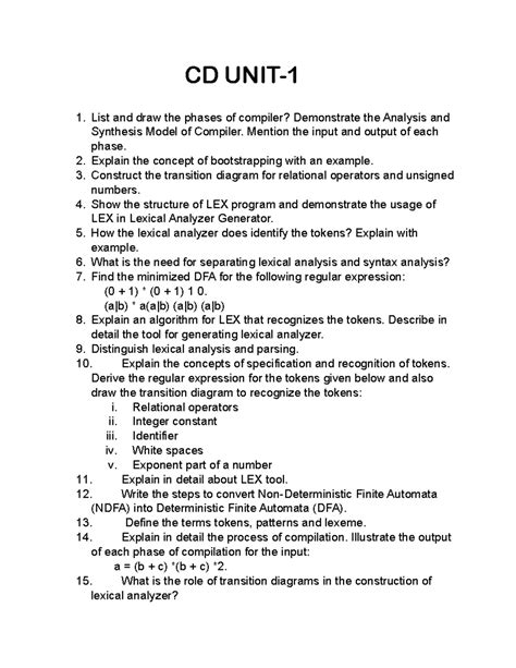 Cd important questions - CD UNIT- 1 List and draw the phases of ...