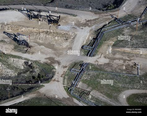 aerial view above San Ardo Oil Field Monterey County California Stock ...