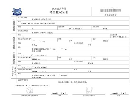 新加坡出生证翻译盖章|021-51028095上海迪朗翻译公司