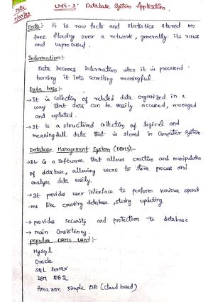 DBMS UNIT 6 - dbms lecture notes - 185 | P a g e UNIT-V - Data on ...