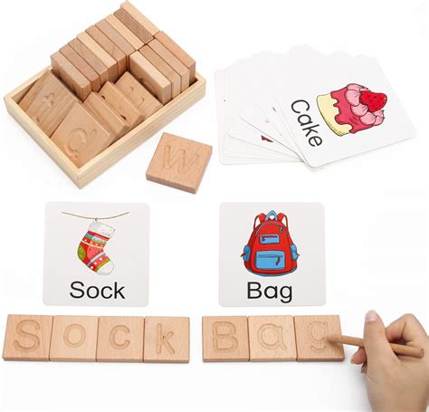 Buy Coolrunner Wooden Alphabet Tracing Board, Wood Letter Practicing ...