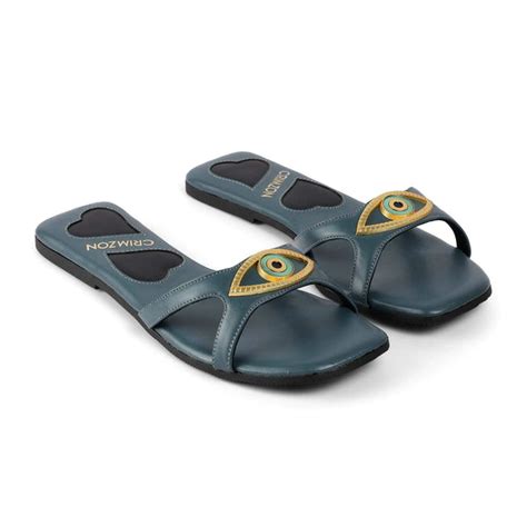 Crimzon Women Iris Blue Flats Faux Leather