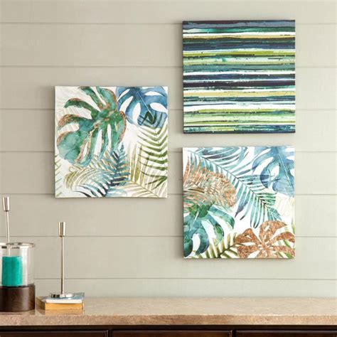 Buy Mezzuna Tropical Print Photo Frame - Set of 3 - 2 x 40 x 40 cm from ...