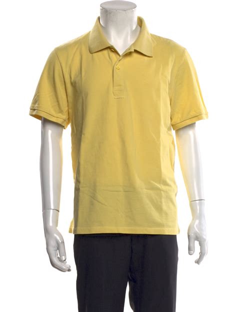 Sandro Crew Neck Short Sleeve Polo Shirt - Yellow Polos, Clothing ...