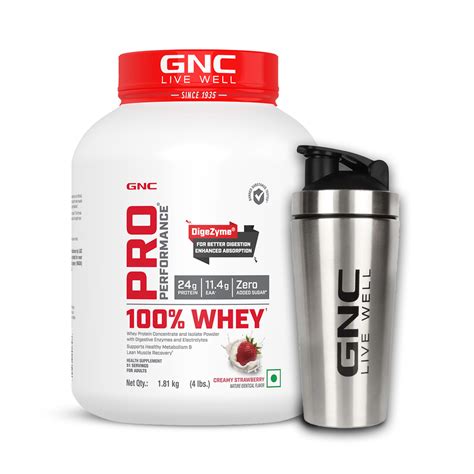 Buy GNC Pro Performance 100% Whey Protein - 4.4 lbs, 2 kg + Shaker ...