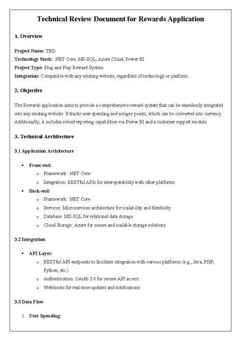 Technical Review Document for Rewards Application - Overview Project ...