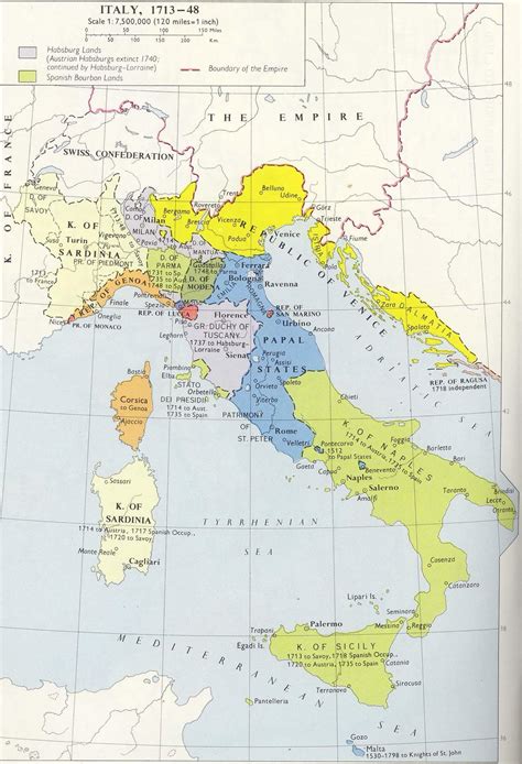 Italian peninsula 1713-1748. - Maps on the Web
