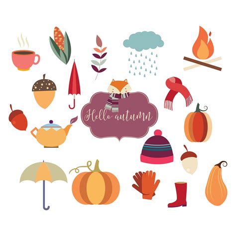 autumn elements collection | Autumn art, Vector flowers, Hello autumn