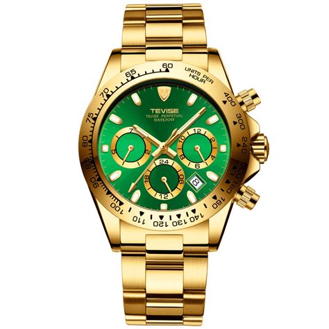 TEVISE Automatic Skeleton Mechanical Chronograph Dial Luxury Watch for ...