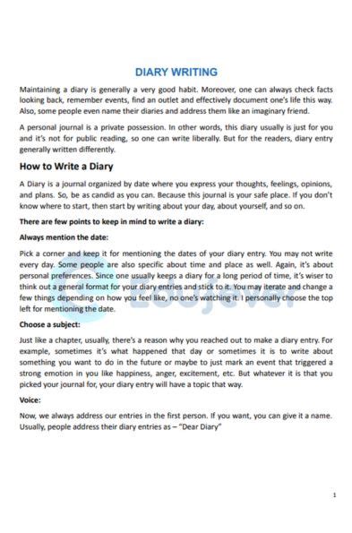 Image result for Diary Writing CBSE