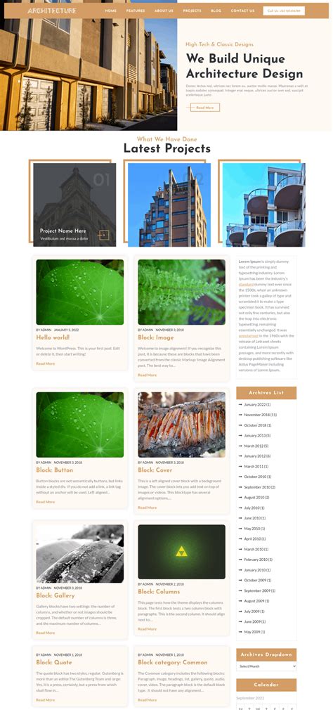 Free Architect WordPress Theme : Innovative & Professional Design