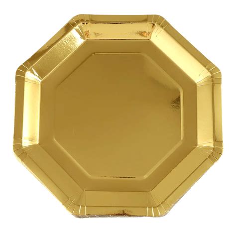 14-Count Gold Octagonal Paper Plates