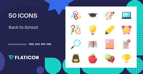 Back to School Icon Pack | Color | 50 .SVG Icons
