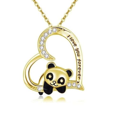 Bling Queen CZ Panda Pendant Necklace, Silver Chain – BLING QUEEN