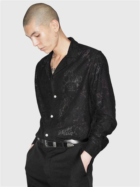 AllSaints Okesa Cotton Blend Loose Fit Abstract Shirt, Black