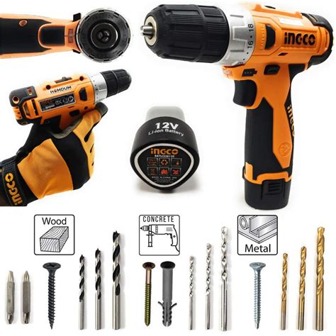 BUY Ingco 12V Cordless 10mm MultiFunctional Drill Screwdriver Gun Set