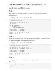 Lab List for Simple Python Programme 的图像结果