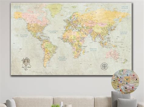 Large Push Pin World Map 的图像结果