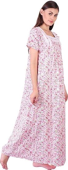Himashu Handlooms Women's Cotton Printed Maxi Night Gown(HH ...