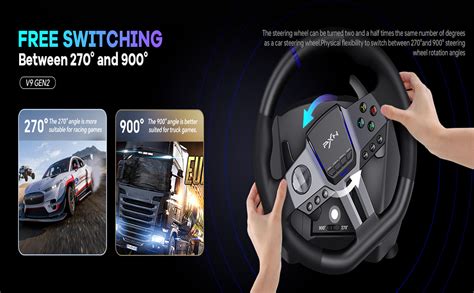 Buy PXN V9 Gen2 Racing Wheel - Steering Wheel Driving Wheel 270°/ 900 ...