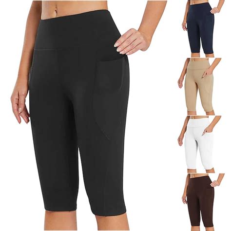 Women's Yoga Pants Side Pockets Butt Lift Tummy Control High Waist ...