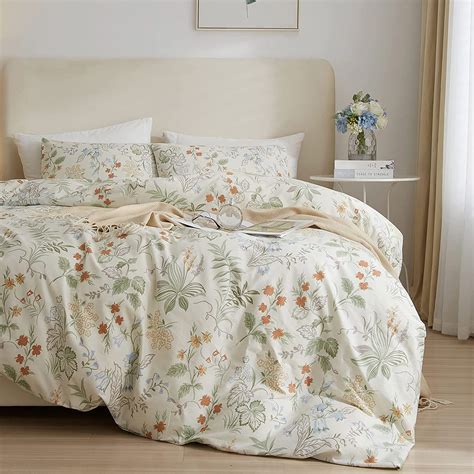 Snapklik.com : Chic Floral Duvet Cover Full Size Cotton Botanical ...