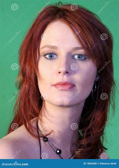 Beautiful Blue-Eyed Redhead Stock Photo - Image of determined, blue ...