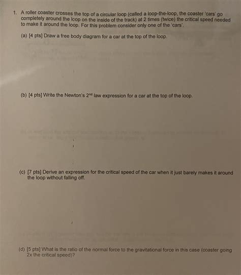 Image result for Physics Roller Coaster Loop Problem