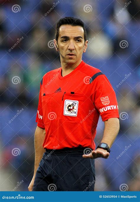 Spanish Referee Perez Montero Editorial Stock Image - Image of play ...