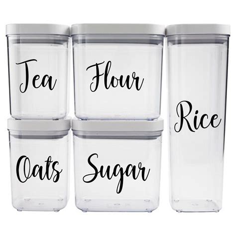 Kitchen Container Labels - OXO Container Labels, Canister Labels ...