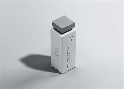 Free Rectangular Matt Bottle Mockup (PSD)