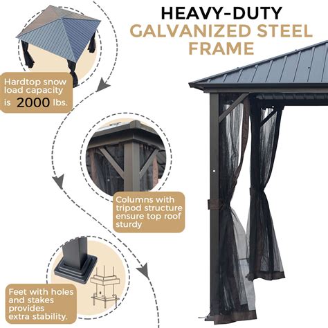 Buy ASTEROUTDOOR 10x10 Outdoor Hardtop Gazebo for Patios Galvanized ...