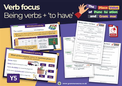 Year 5 The Place Value of Punctuation and Grammar – Verb focus - Being ...